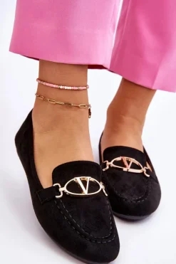 Online Buty damskie Vinceza Zamszowe Mokasyny Z Ozdobnym Elementem Czarne Reed