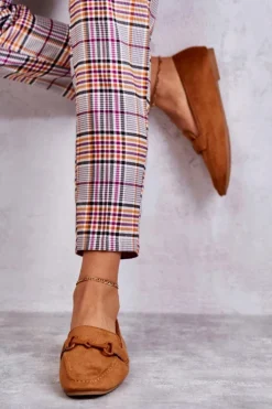 Sale Boto Zamszowe Mokasyny Z Ozdobą Camel Santi