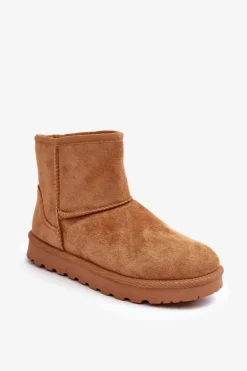 Boto Śniegowce Damskie*Zamszowe Śniegowce Damskie Ocieplane Camel Nanga