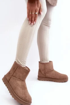 Damskie Boto Zamszowe Śniegowce Damskie Ocieplane Beżowe Nanga