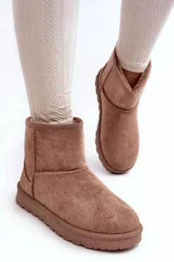 Damskie Boto Zamszowe Śniegowce Damskie Ocieplane Beżowe Nanga