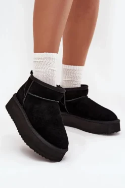 Buty damskie Vinceza Śniegowce Damskie*Zamszowe Śniegowce Damskie Na Platformie Vinceza 97962 Czarne Czarny