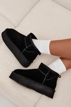 Buty damskie Vinceza Śniegowce Damskie*Zamszowe Śniegowce Damskie Na Platformie Vinceza 97962 Czarne Czarny