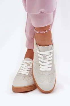 Damskie Evento Zamszowe Niskie Sneakersy Damskie Szare Paliana