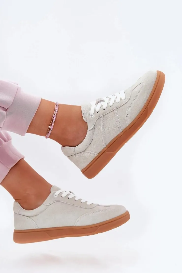 Damskie Evento Zamszowe Niskie Sneakersy Damskie Szare Paliana