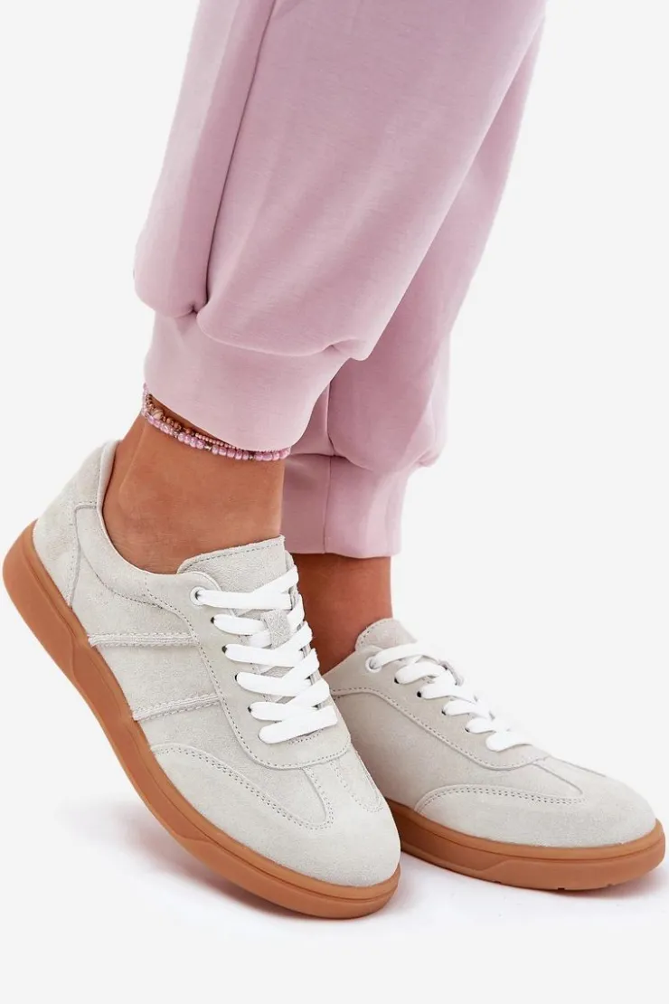 Damskie Evento Zamszowe Niskie Sneakersy Damskie Szare Paliana