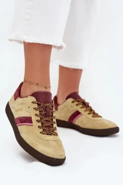 Big Star Shoes Zamszowe Niskie Sneakersy Damskie Big Star SS274680 HI-POLY SYSTEM Limonkowe Zielony