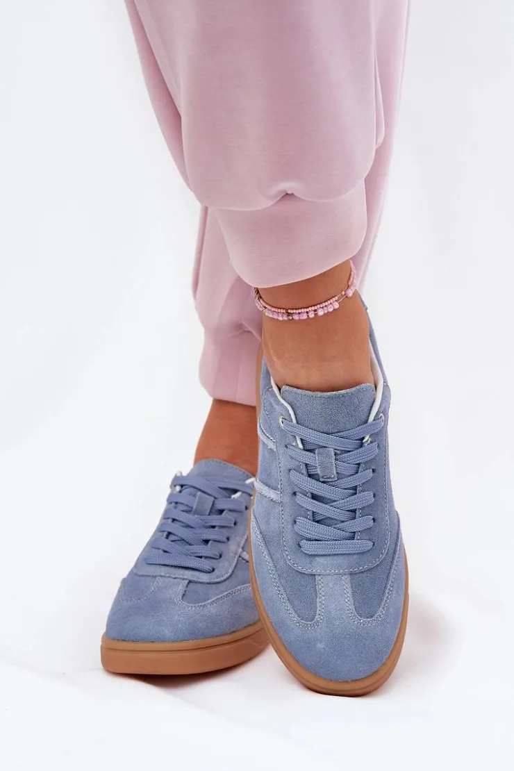 Clearance Evento Zamszowe Niskie Sneakersy Damskie e Paliana Niebieski