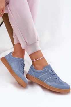 Clearance Evento Zamszowe Niskie Sneakersy Damskie e Paliana Niebieski