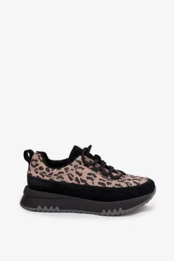 Damskie Buty damskie Vinceza Zamszowe Ocieplane Sneakersy Damskie Na Platformie Vinceza 66836 Panterka Czarne