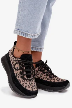 Damskie Buty damskie Vinceza Zamszowe Ocieplane Sneakersy Damskie Na Platformie Vinceza 66836 Panterka Czarne