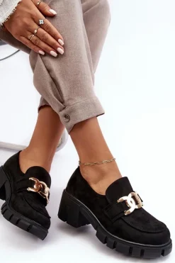 Buty damskie Vinceza Mokasyny Damskie Zamszowe*Zamszowe Półbuty Damskie Z Ozdobą Czarne Rullenes