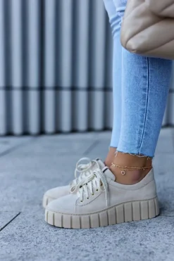 Damskie Boto Zamszowe Półbuty Lewski Shoes 3163 Jasnobeżowe