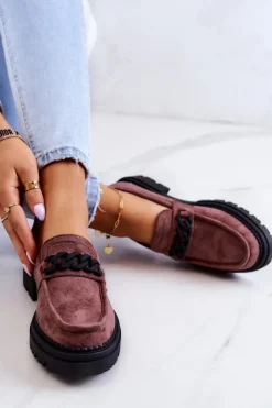 Clearance Boto Zamszowe Półbuty Loafery La.Fi Brązowe Sapphira