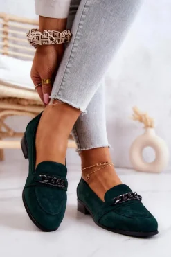 Damskie Buty damskie Vinceza Zamszowe Półbuty Mokasyny Zielone Yasmin