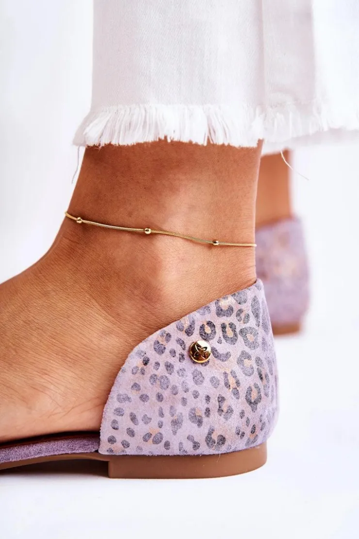 Maciejka Sandały Płaskie*Zamszowe Sandały 03615-05 Fioletowe