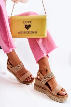 Boto Sandały Na Koturnie*Zamszowe Sandały Na Koturnie Beżowe Annabel