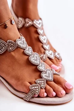 Damskie Damskie buty S.Barski Zamszowe Sandały Na Niskim Obcasie Szare Wonderland