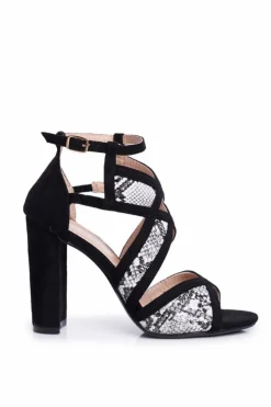 Damskie Boto Zamszowe Sandały Na Słupku Wężowy Wzór Emolly