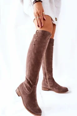 Best Boto Zamszowe Skórzane Kozaki Lewski 2840 Brązowe