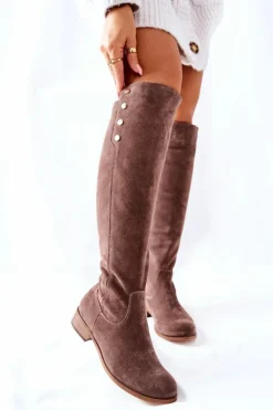 Best Boto Zamszowe Skórzane Kozaki Lewski 2840 Brązowe