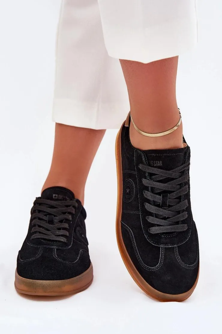 Big Star Shoes Buty Sportowe Big Star|Sneakersy Damskie*Zamszowe Sneakersy Damskie Big Star RR274851 HI-POLY SYSTEM Czarne Czarny