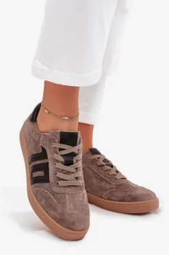 Outlet Buty damskie Vinceza Zamszowe Sneakersy Damskie Vinceza 79557 Ciemnobeżowe Beżowy