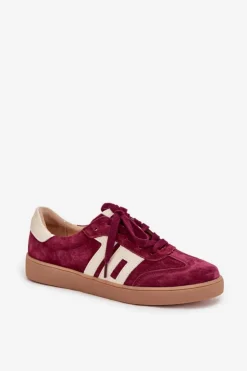 Damskie Buty damskie Vinceza Zamszowe Sneakersy Damskie Vinceza 79557 Bordowe