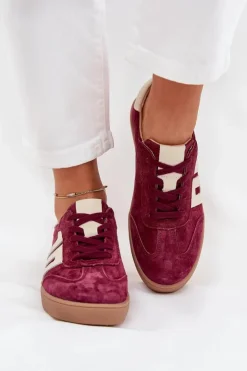 Damskie Buty damskie Vinceza Zamszowe Sneakersy Damskie Vinceza 79557 Bordowe