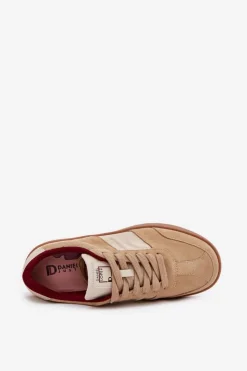 Damskie Daniel Lopez Just Dare Zamszowe Sneakersy Damskie SS2D4022 Beżowe