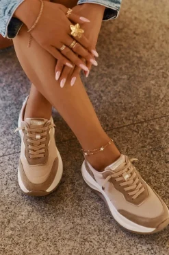 Damskie Big Star Shoes Zamszowe Sneakersy Damskie Na Platformie Big Star RR274A345 HI-POLY SYSTEM Ciemnobeżowe