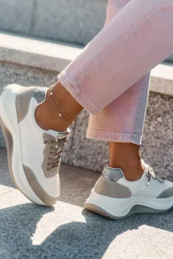 Sale Big Star Shoes Zamszowe Sneakersy Damskie Na Platformie Big Star RR274A344 HI-POLY SYSTEM Beżowe Beżowy