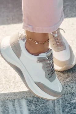 Sale Big Star Shoes Zamszowe Sneakersy Damskie Na Platformie Big Star RR274A344 HI-POLY SYSTEM Beżowe Beżowy