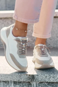 Sale Big Star Shoes Zamszowe Sneakersy Damskie Na Platformie Big Star RR274A344 HI-POLY SYSTEM Beżowe Beżowy