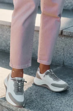 Sale Big Star Shoes Zamszowe Sneakersy Damskie Na Platformie Big Star RR274A344 HI-POLY SYSTEM Beżowe Beżowy