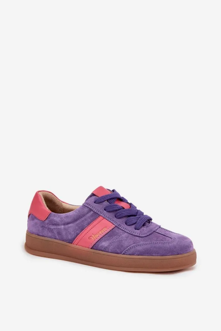 Buty damskie Vinceza Sneakersy Damskie*Zamszowe Sneakersy Damskie Vinceza 79576 Fioletowe Fioletowy