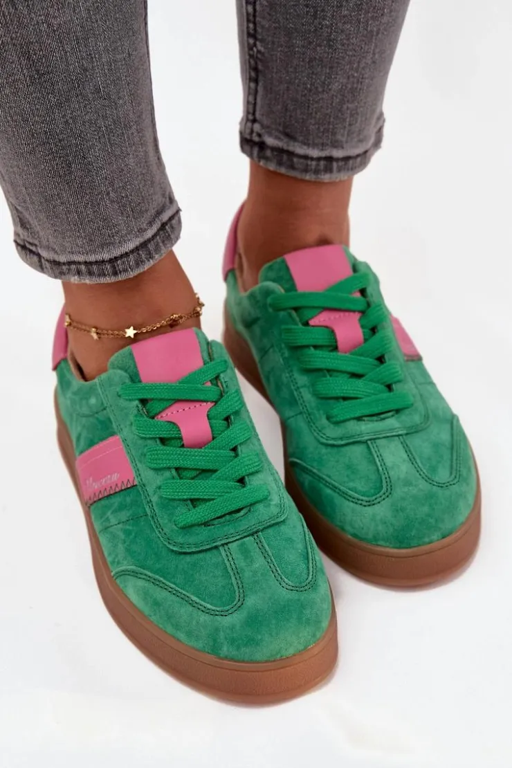 Damskie Buty damskie Vinceza Zamszowe Sneakersy Damskie Vinceza 79576 Zielone