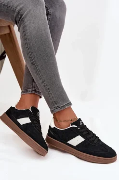 Buty damskie Vinceza Sneakersy Damskie*Zamszowe Sneakersy Damskie Vinceza 14029 Czarne Czarny