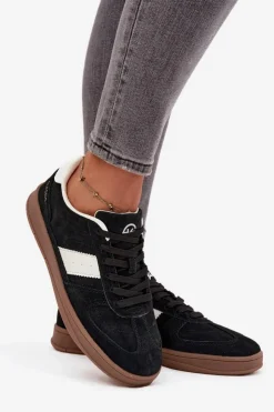 Buty damskie Vinceza Sneakersy Damskie*Zamszowe Sneakersy Damskie Vinceza 14029 Czarne Czarny