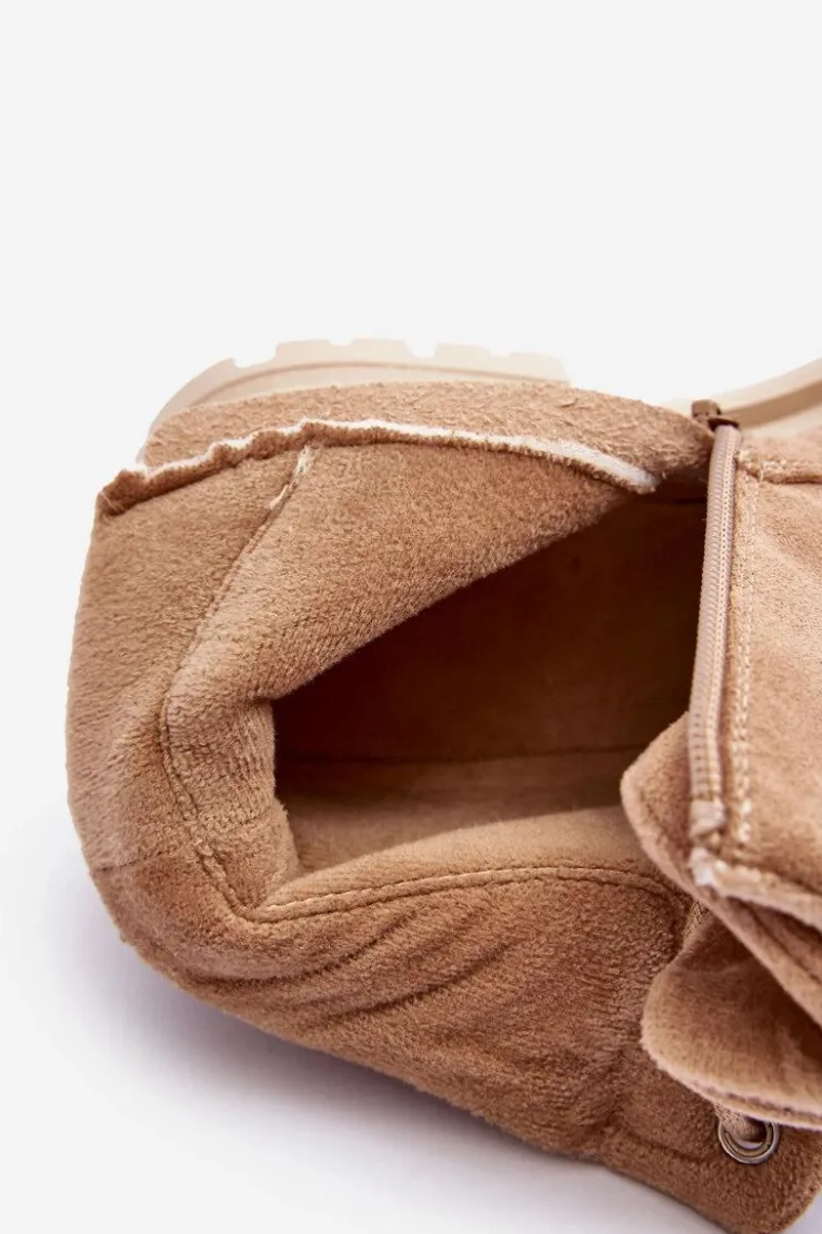 Best Boto Zamszowe Trapery Botki Ocieplane Ciemnobeżowe Alden