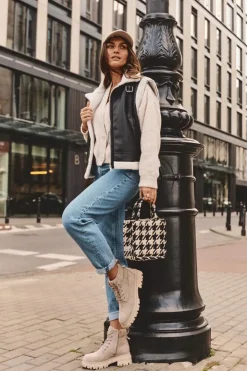 Damskie Boto Zamszowe Trapery Botki Ocieplane Beżowe Alden