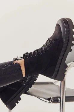 New Boto Zamszowe Trapery Na Platformie Czarne Here I Am