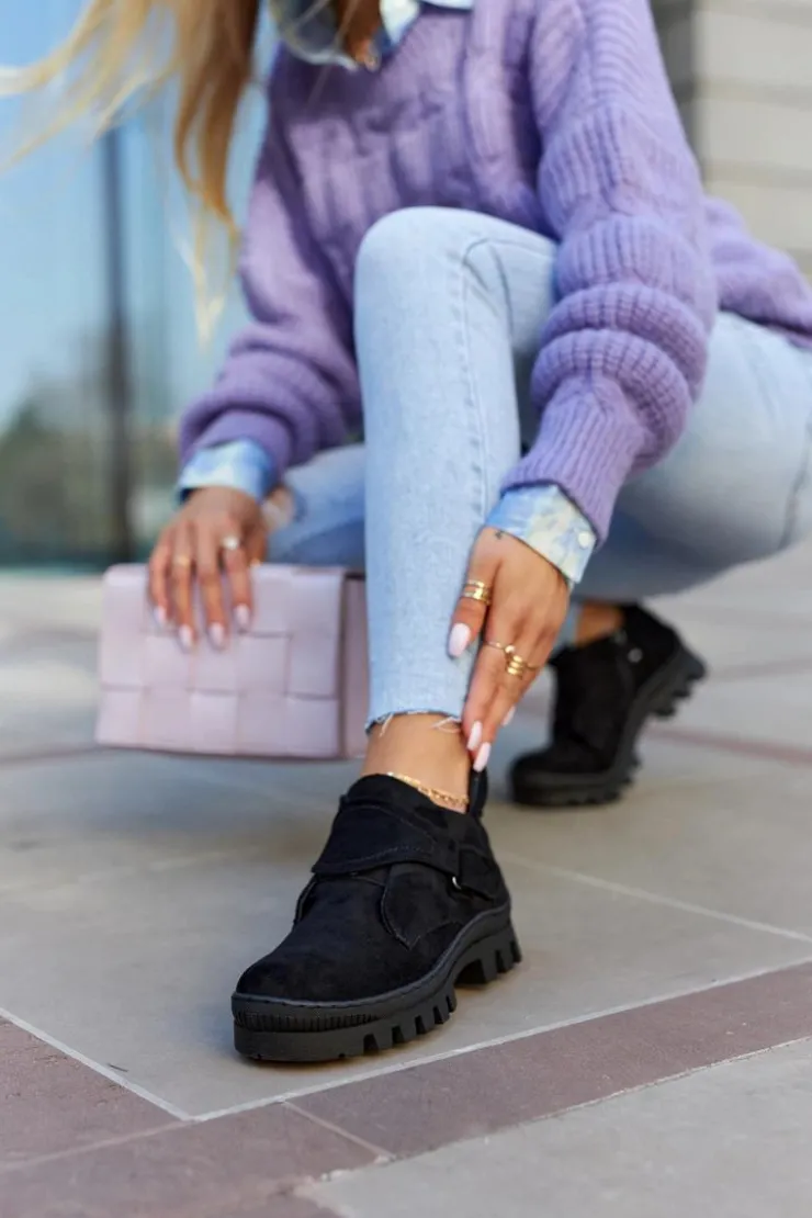 Damskie buty S.Barski Botki Wiosenne|Damskie Trapery*Zamszowe Wiosenne Botki Trapery Na Suwak Czarne Remgate