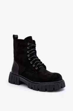 Best Boto Zamszowe Workery Botki Ocieplane Czarne Atuna
