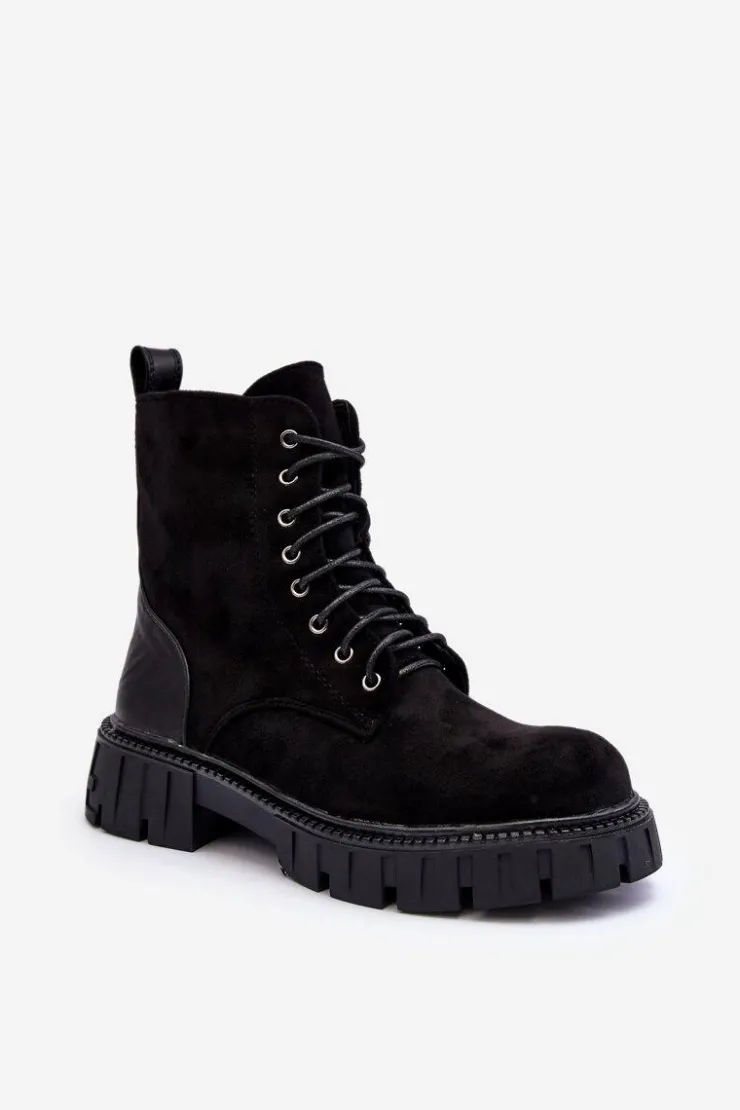 Best Boto Zamszowe Workery Botki Ocieplane Czarne Atuna