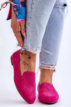 Damskie buty S.Barski Loafersy Damskie|Mokasyny Damskie Zamszowe*Zamszowe Wygodne Mokasyny Fuksja Giovana