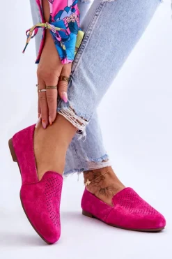Damskie buty S.Barski Loafersy Damskie|Mokasyny Damskie Zamszowe*Zamszowe Wygodne Mokasyny Fuksja Giovana