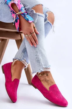 Damskie buty S.Barski Loafersy Damskie|Mokasyny Damskie Zamszowe*Zamszowe Wygodne Mokasyny Fuksja Giovana