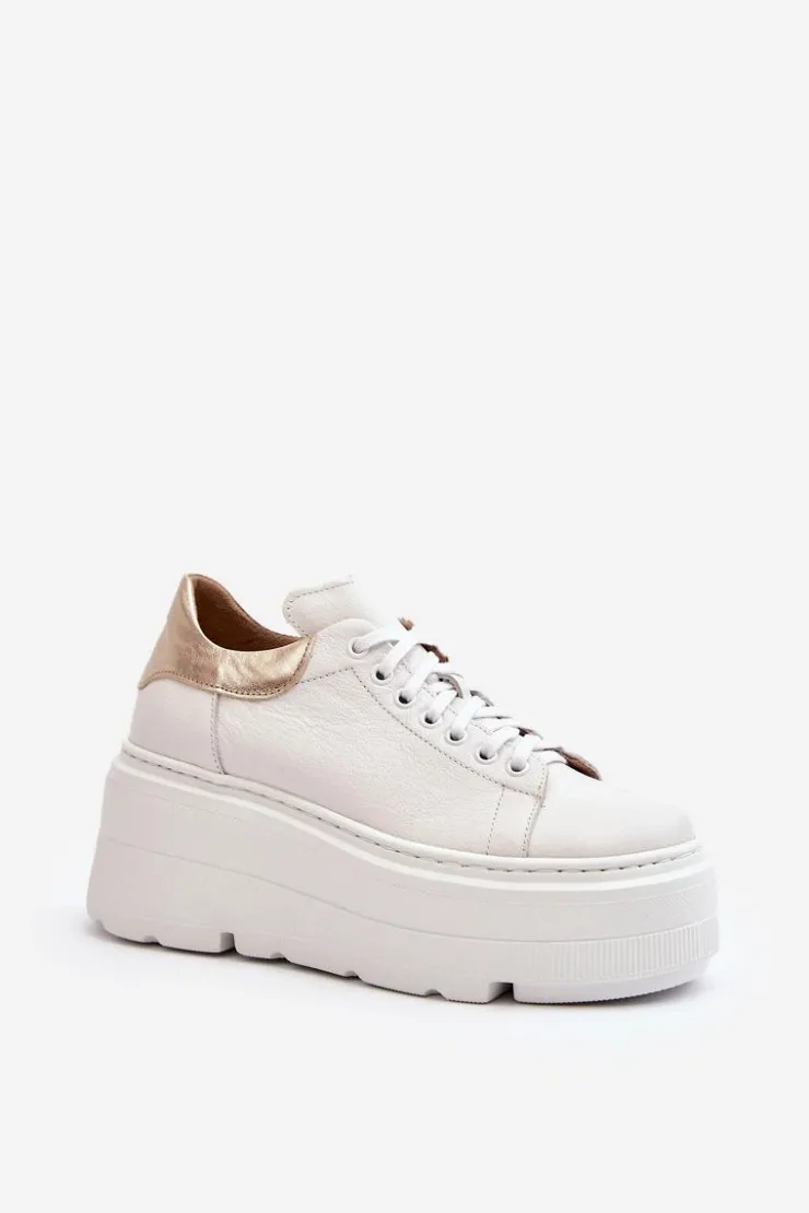 Zazoo Buty Sportowe Na Platformie*10165 Buty Sportowe Damskie Na Masywnej Platformie Białe