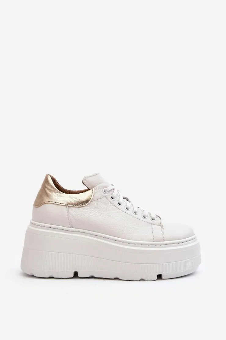 Zazoo Buty Sportowe Na Platformie*10165 Buty Sportowe Damskie Na Masywnej Platformie Białe
